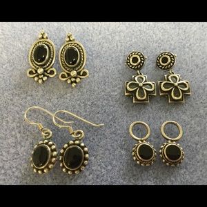 Silver and Black Onyx Earrings